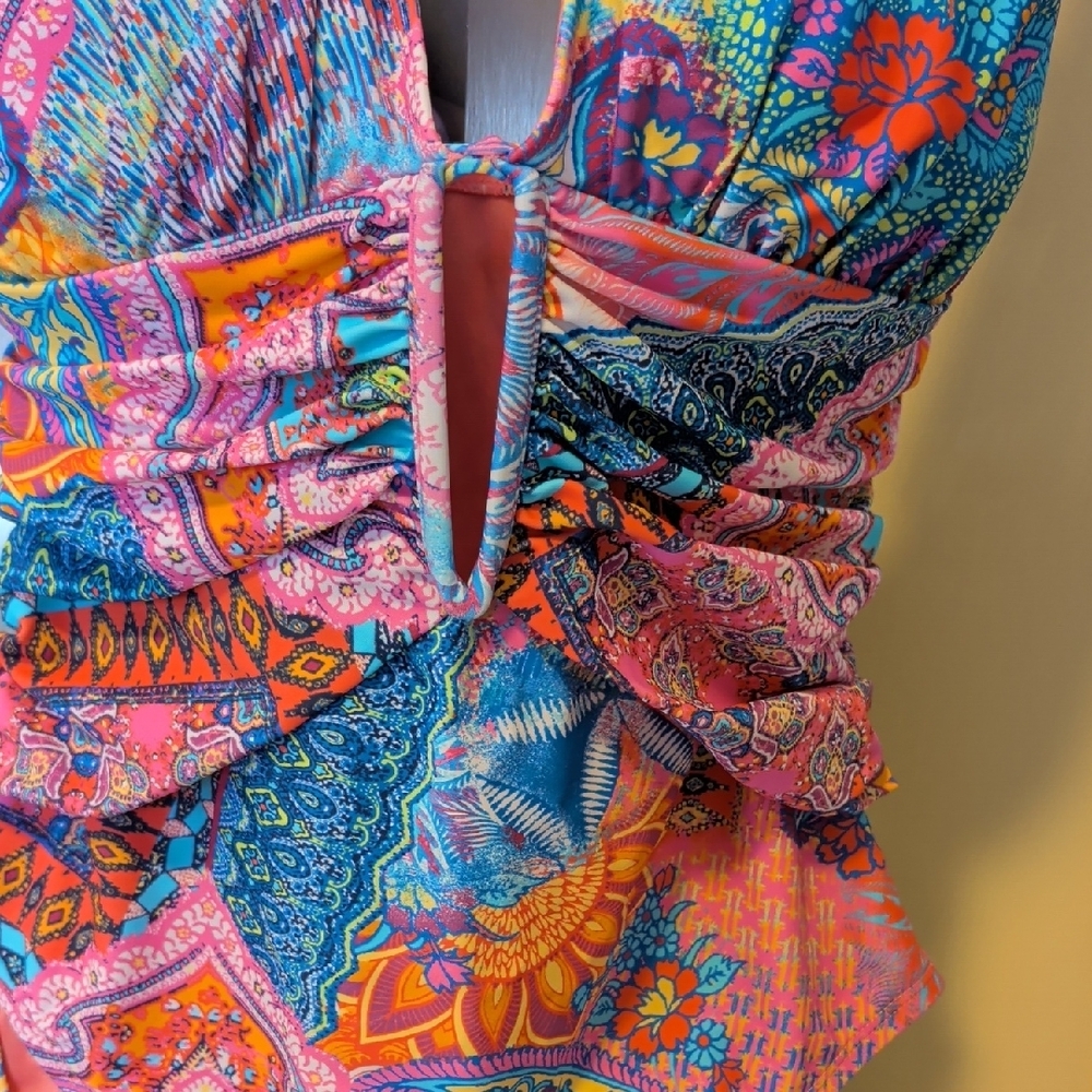 Bleu Rod Beattie Multicolor Paisley One Piece Swimsuit - Picture 4 of 7